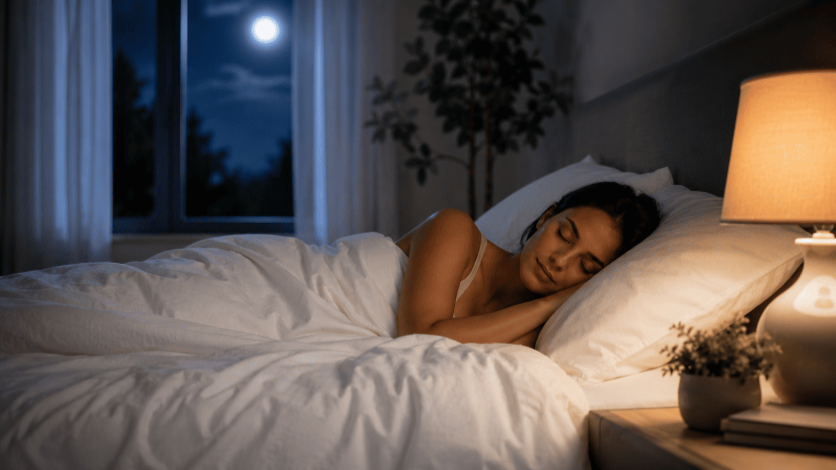 Person experiencing peaceful rest after practising SKY Yoga for sleep problems